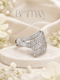 Silver Pavé Wave Ring
