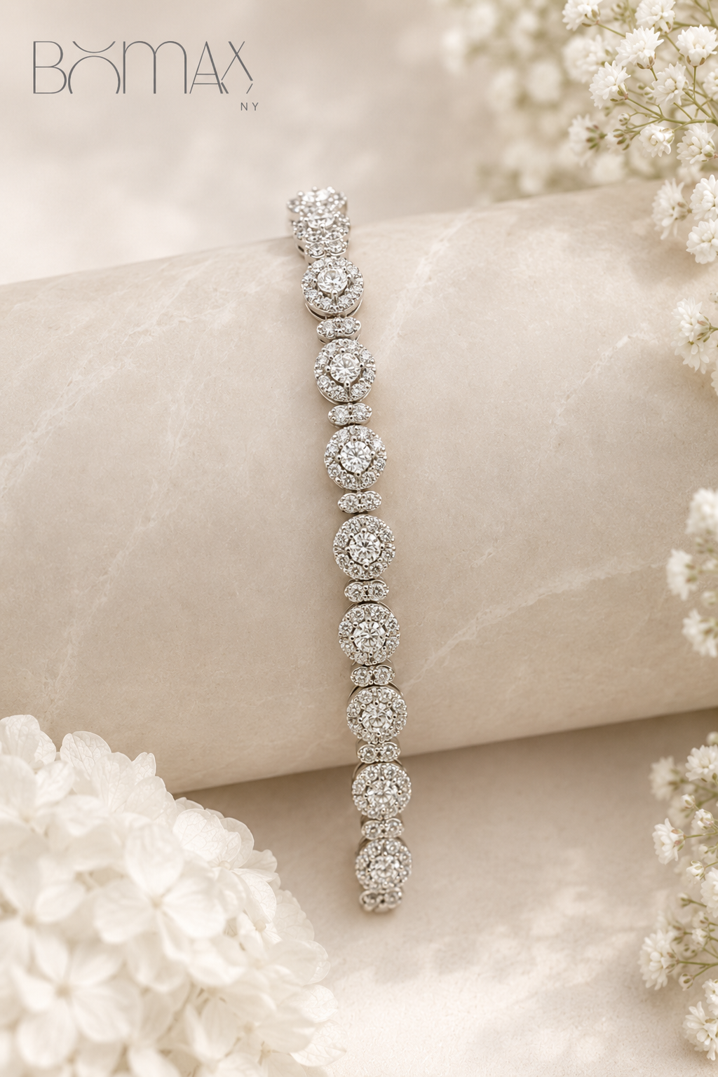 Diamond Halo Tennis Bracelet