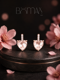 Morganite Heart Studs