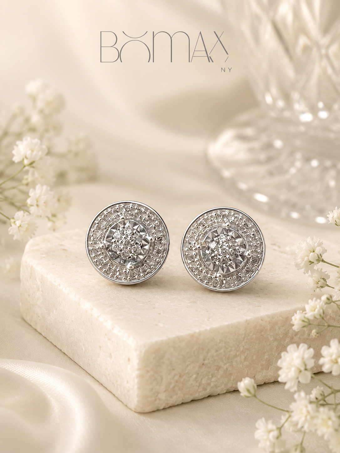 Classic Diamond Halo Studs