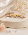Tri-Color Stackable Diamond Ring Set