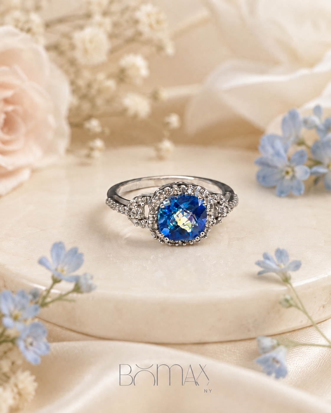 White Gold Pacific Topaz Ring