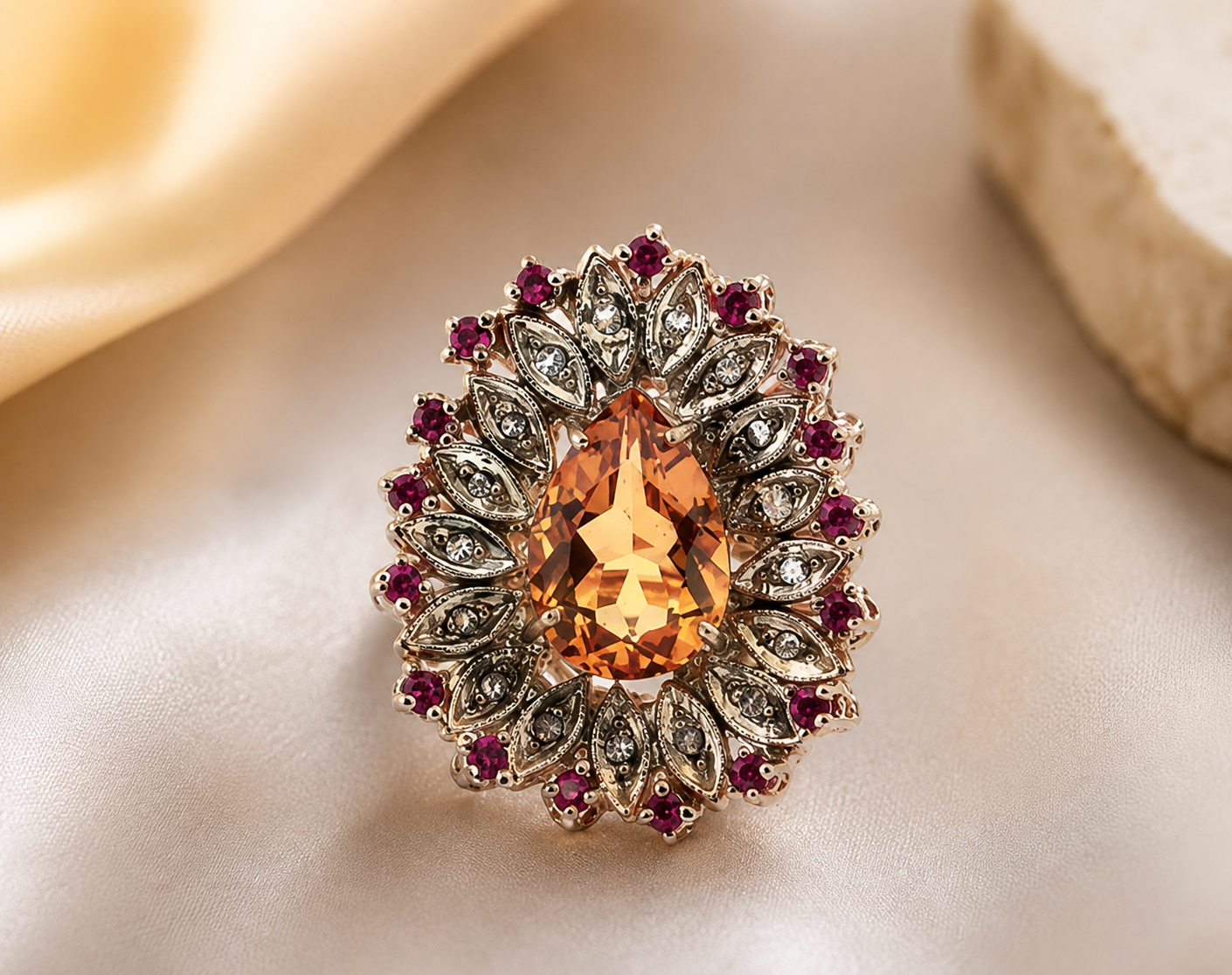 Imperial Spinel Halo Ring