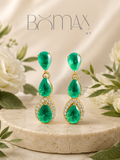 Emerald Cascade Diamond Drop Earrings