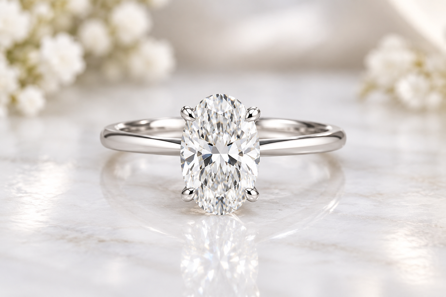 Oval Lab-Grown Diamond Solitaire Ring