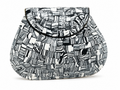 Ramla Handmade Monochrome Mosaic Stone Crossbody Clutch Bag