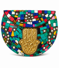 Ramla Handmade Mosaic Hamsa Crossbody Clutch Bag