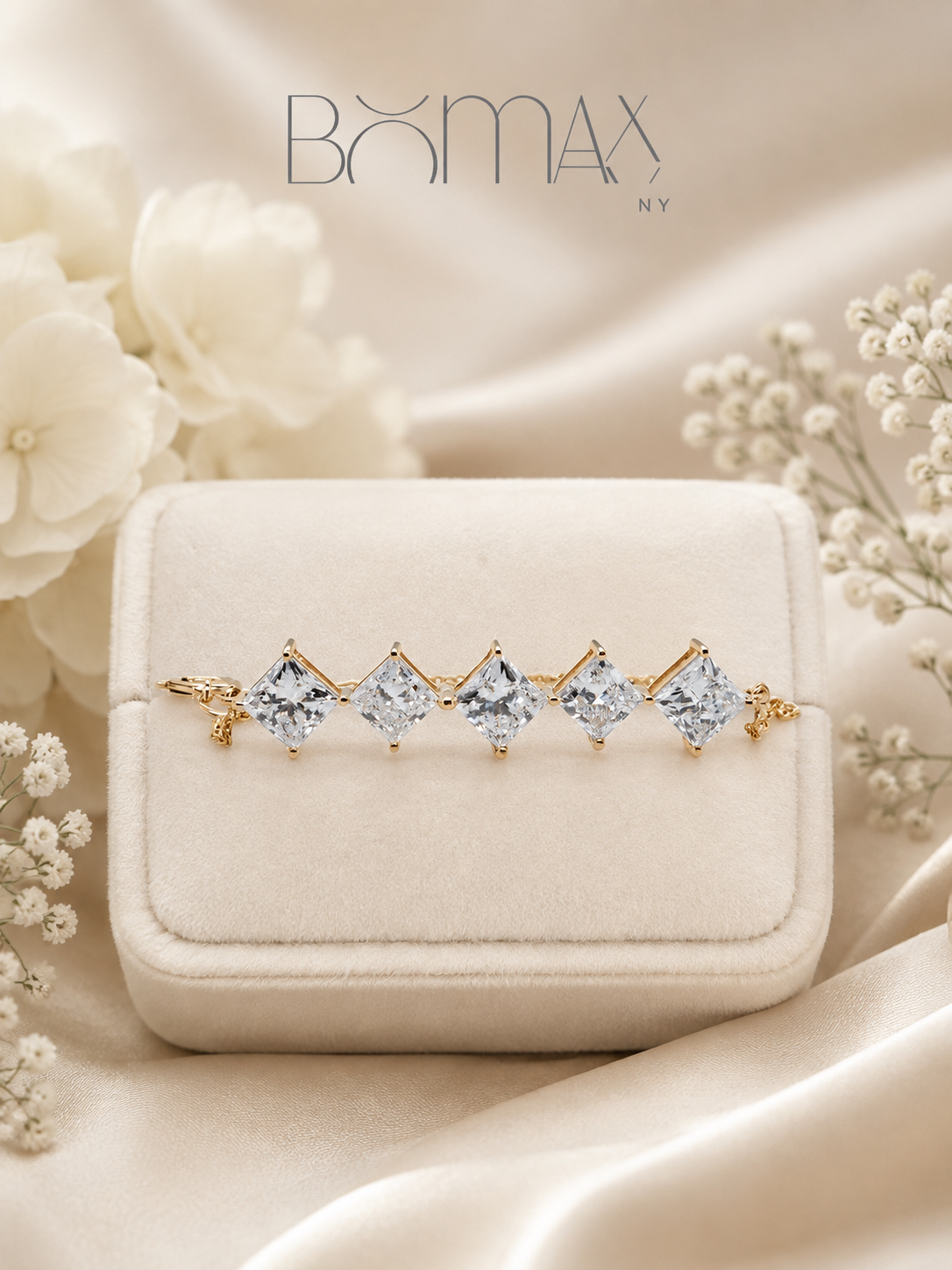 Five-Stone Princess Lab Diamond Bracelet