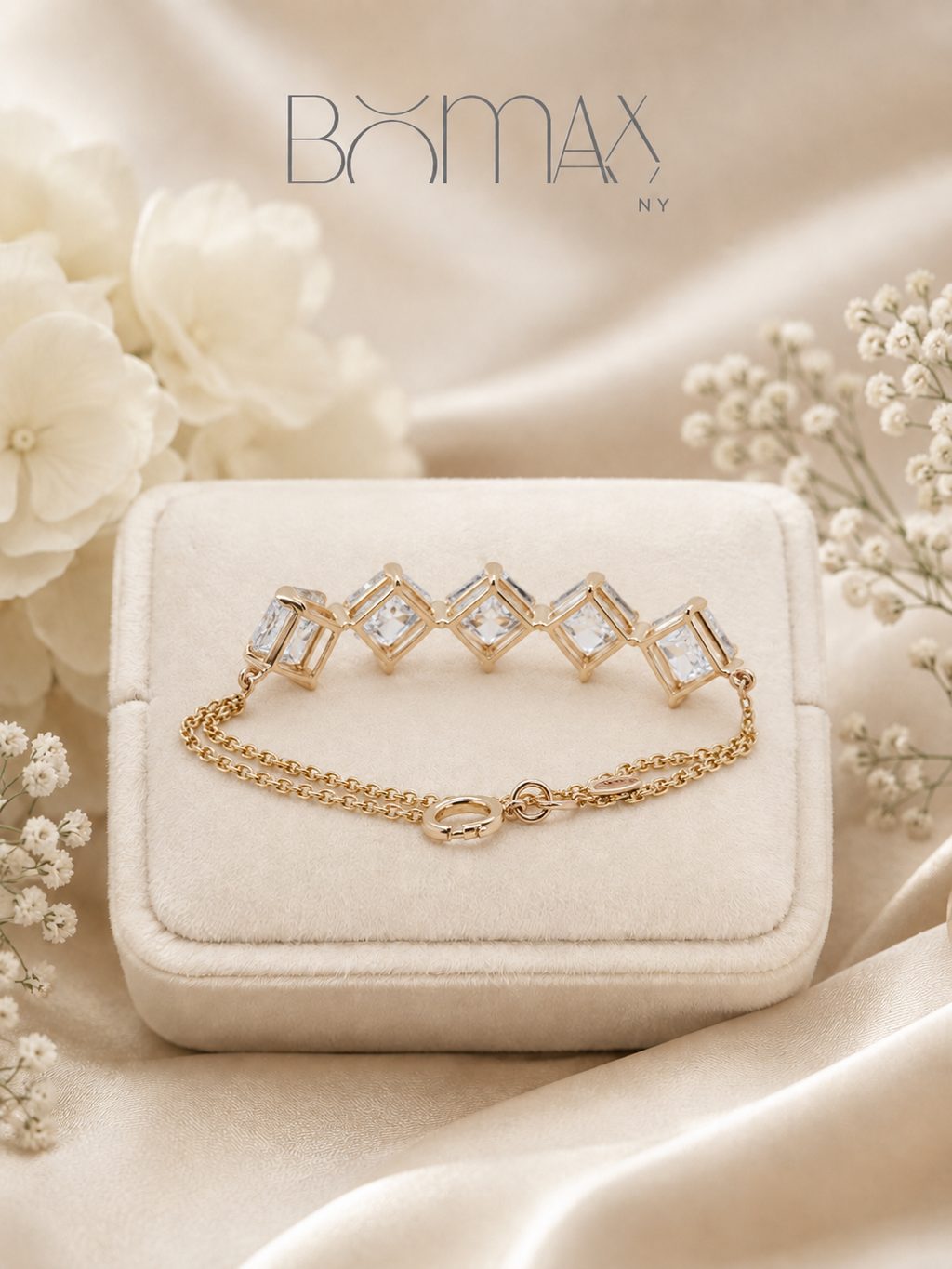 Five-Stone Princess Lab Diamond Bracelet