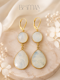 Vintage Moonstone Lever-back Earrings