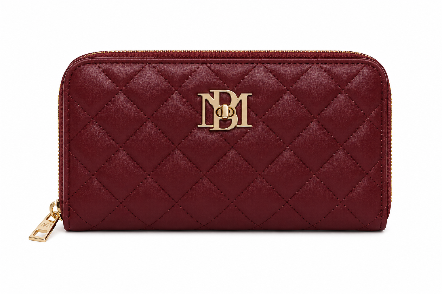 Badgley Mischka Diamond Quilted Zip-Around Wallet