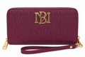 Badgley Mischka Plum Long Wallet With Phone Pocket and Wristlet