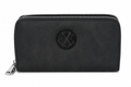 CXL by Christian Lacroix Women Ames PU Denim Double Zipper Wallet, Black