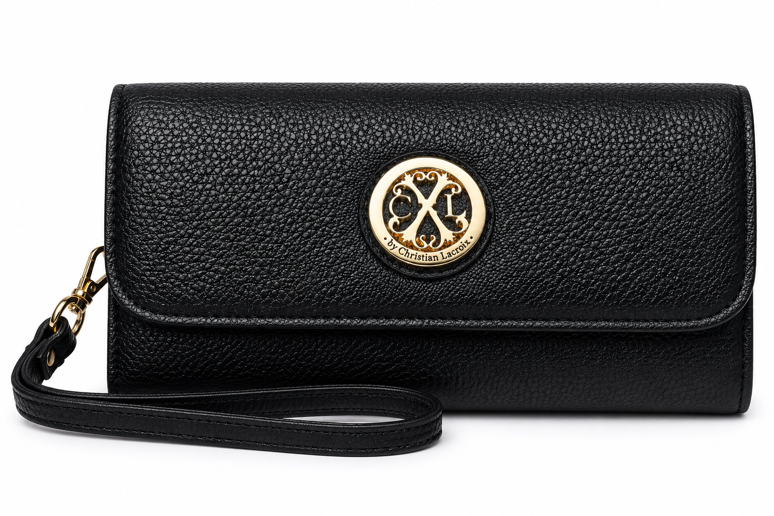 CXL by ChristianChristian Lacroix Black Bali Caviar Small Clutch Wristlet