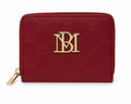 Badgley Mischka Red Textured Wallet with Gold Accent Logo