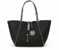 Badgley Mischka Decorative Chain Tote Bag Black Pebbled Vegan Leather NWT