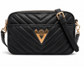 Valentino Orlandi Black Crossbody Bag with Gold Accents