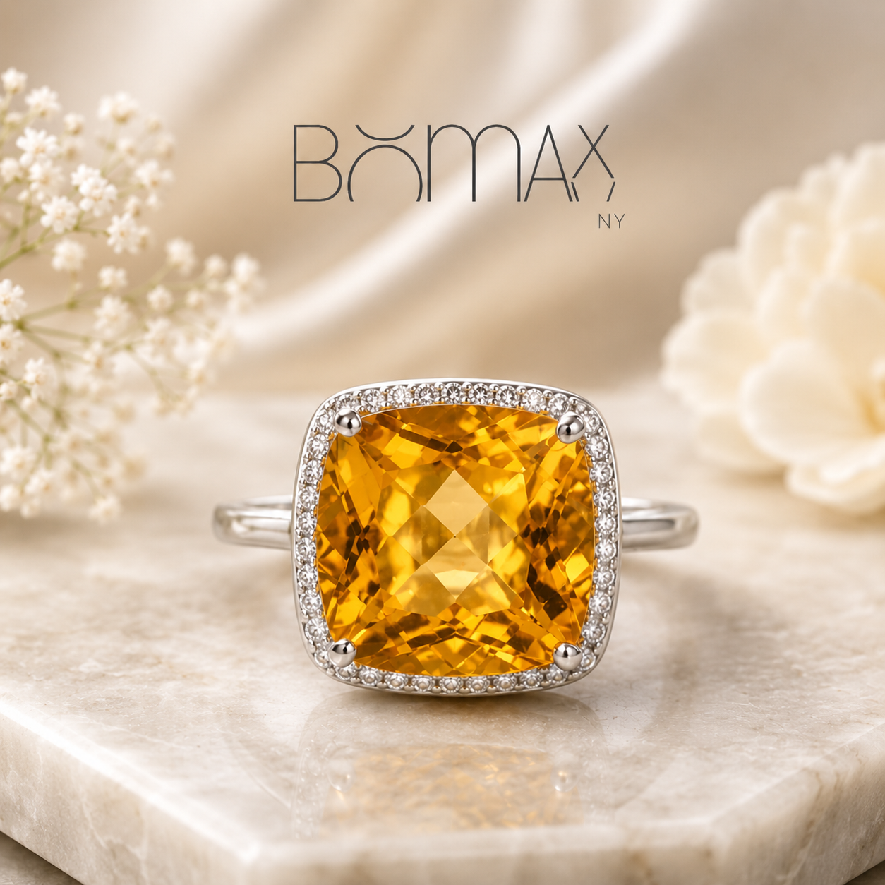 Citrine & Diamond Ring