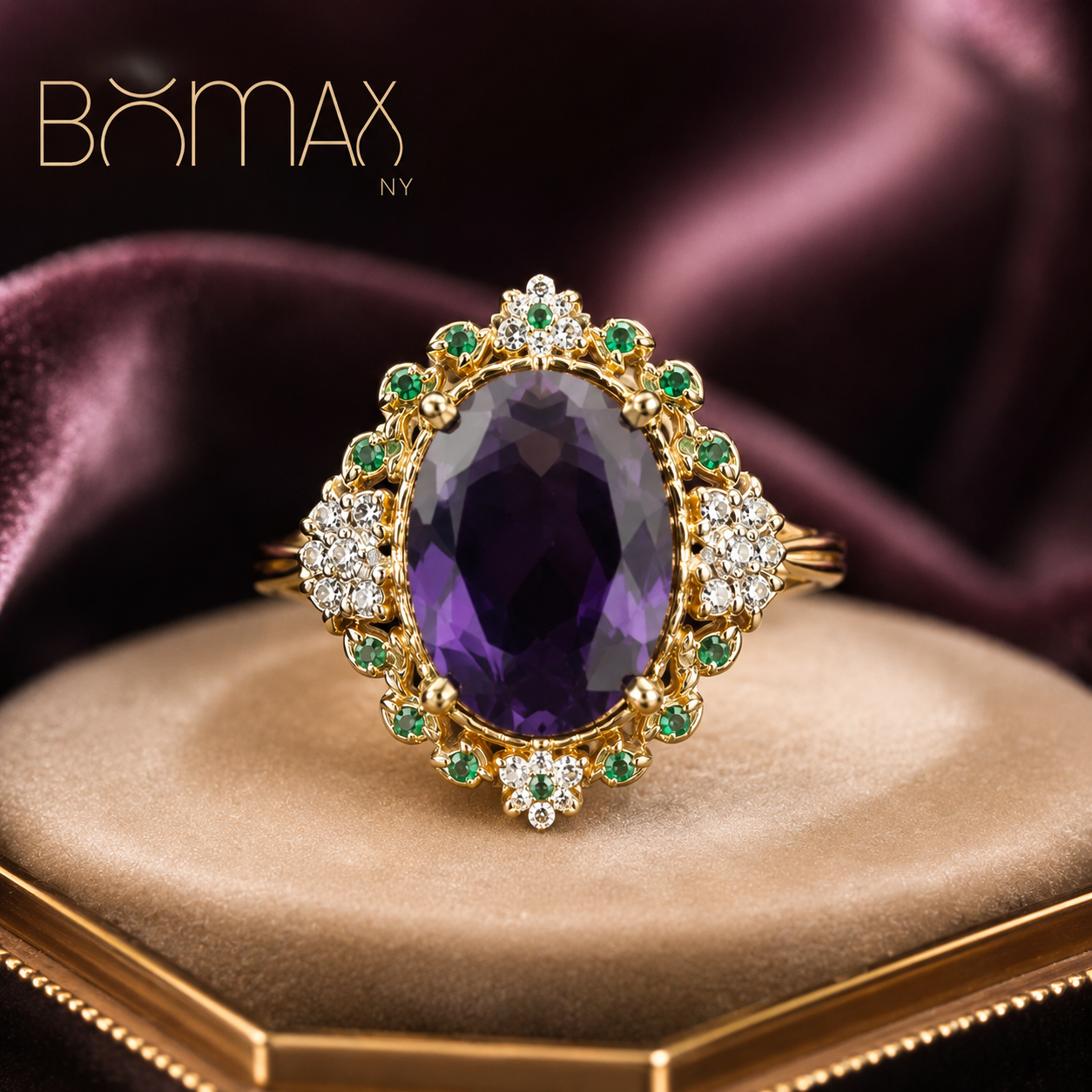 Royal Amethyst Halo Ring