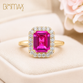 Radiant Pink Sapphire Halo Ring