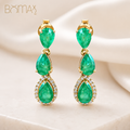 Emerald Cascade Diamond Drop Earrings