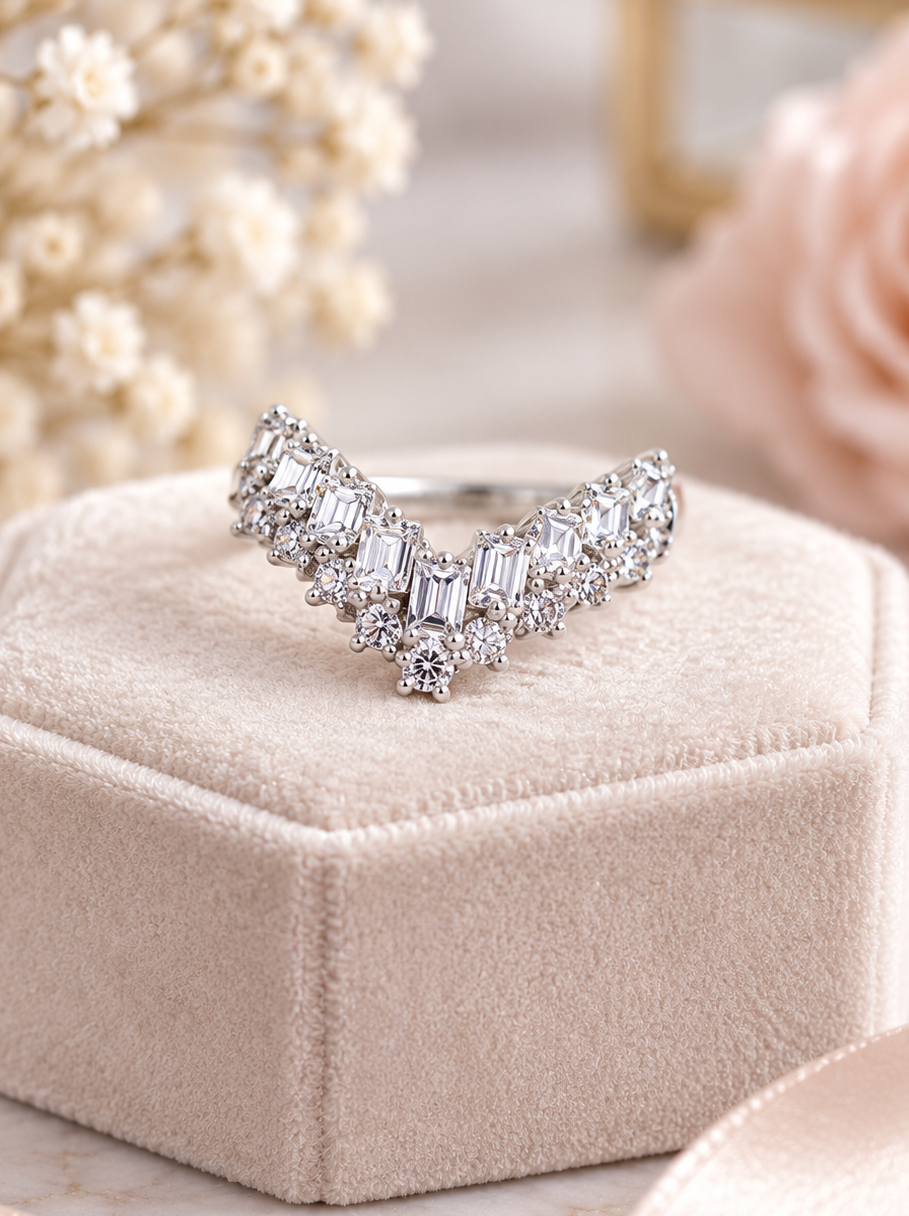 Vintage Diamond Chevron Ring