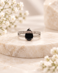 Midnight Teardrop Sapphire Ring
