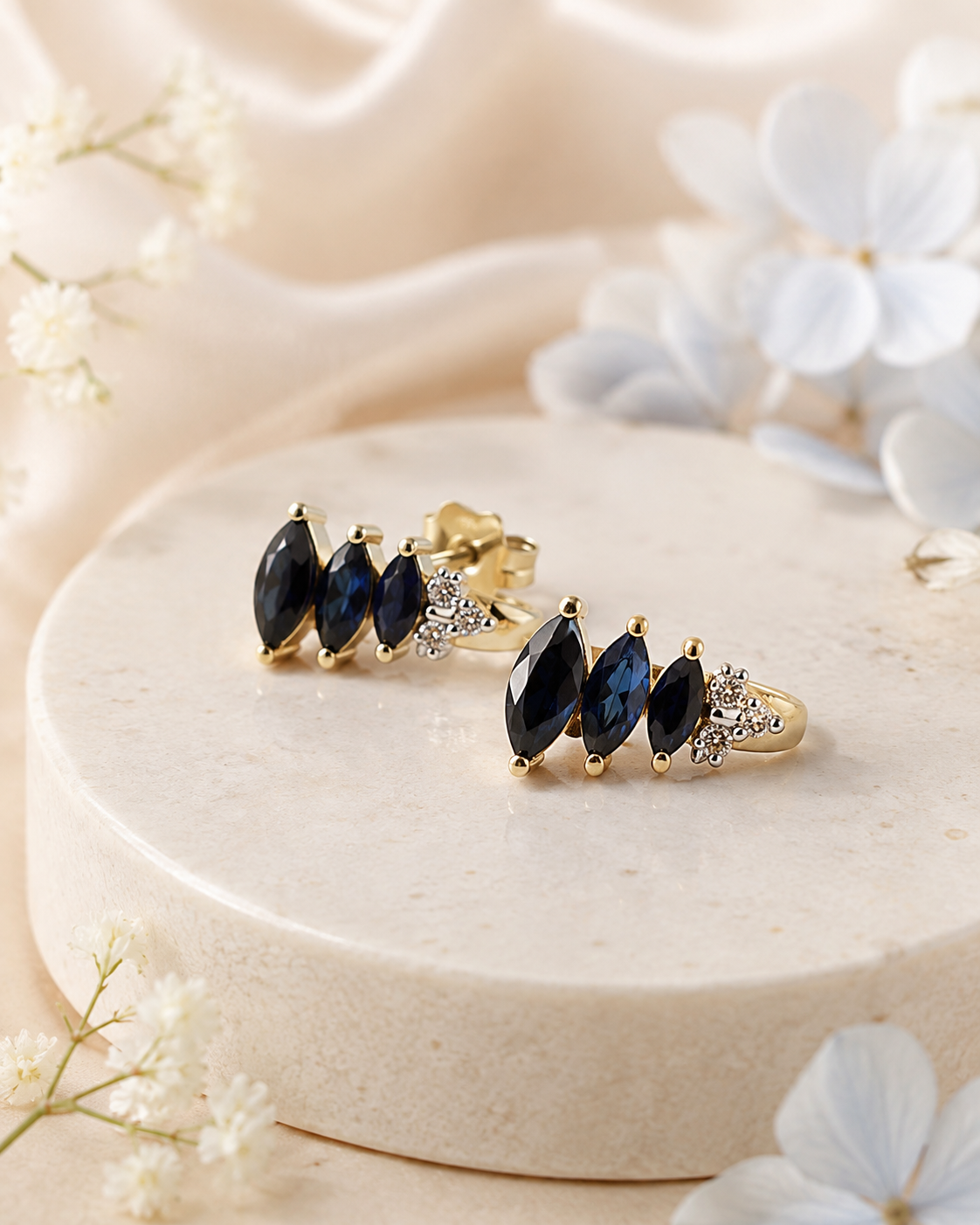 Deep Ocean Sapphire Earrings