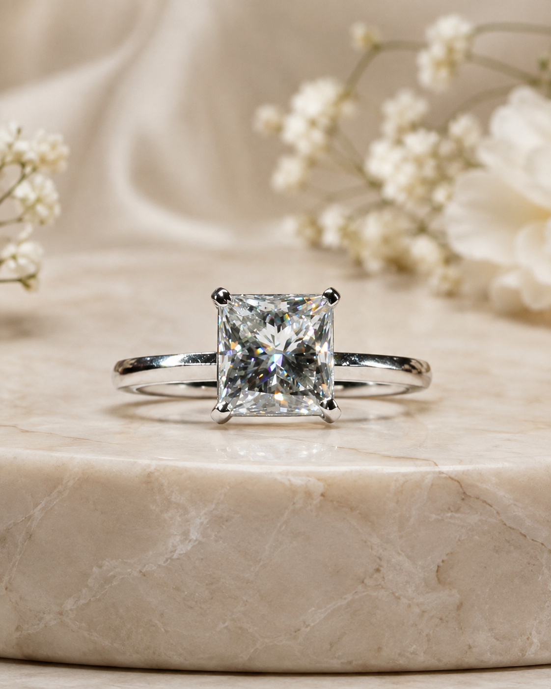 Platinum Princess Diamond Ring