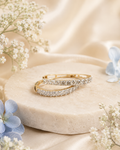 Golden Radiance Diamond Hoop Earrings