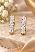 Diamond Line Hoop Earrings
