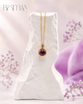Amethyst & White Topaz Pendant Necklace