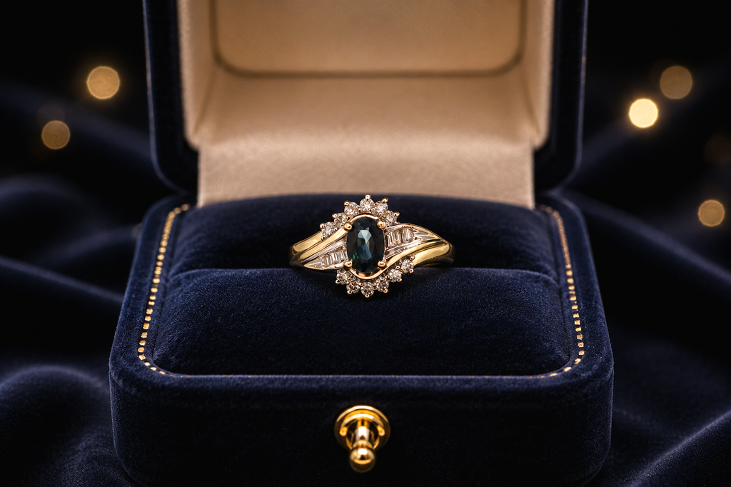 Midnight Bloom Sapphire & Diamond Ring