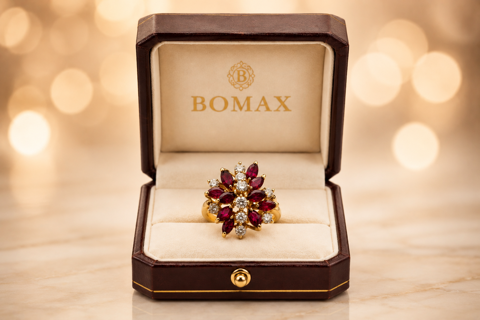 Garnet Blossom Ring