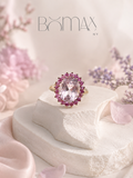 Rose Sapphire Halo Ring