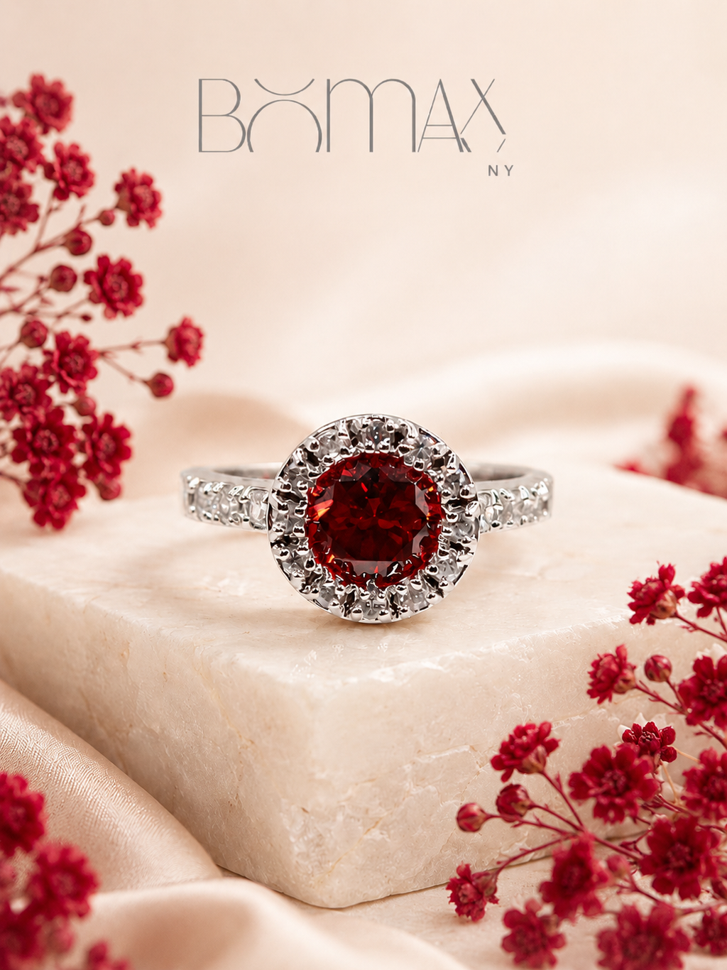 Ruby Halo Eternity Ring