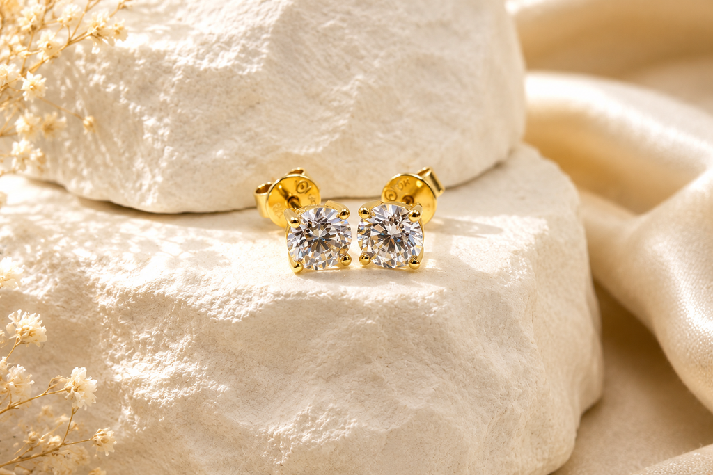 Classic Solitaire Stud Earrings