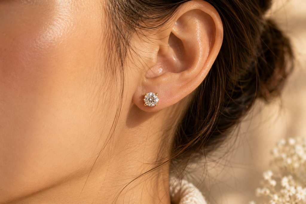 Classic Solitaire Stud Earrings