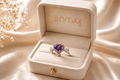 Amethyst Heart Silver Ring