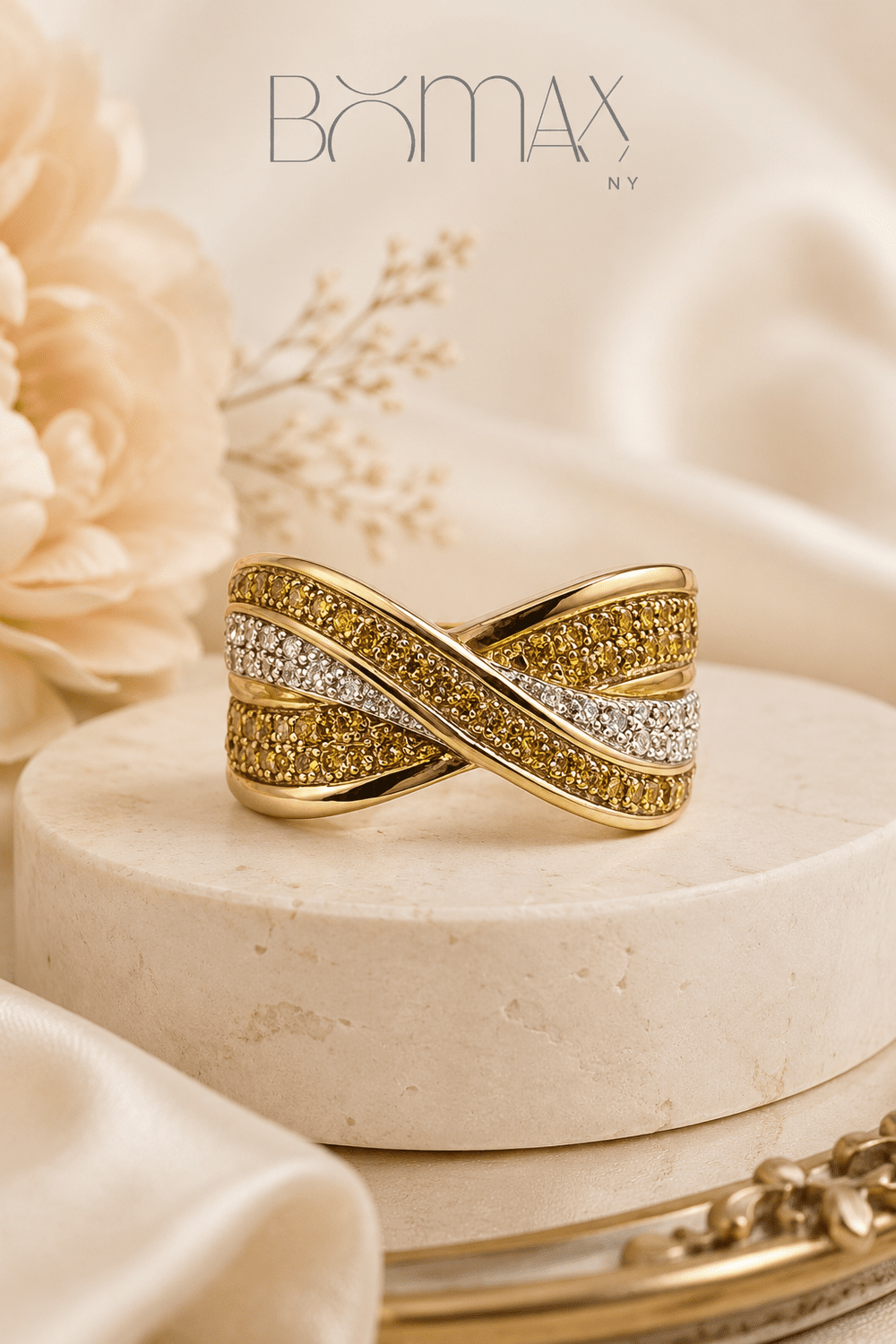 Elegant Diamond Silver Ring