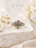 Floral Diamond Silver Ring