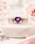 Sweetheart Amethyst Trio Ring
