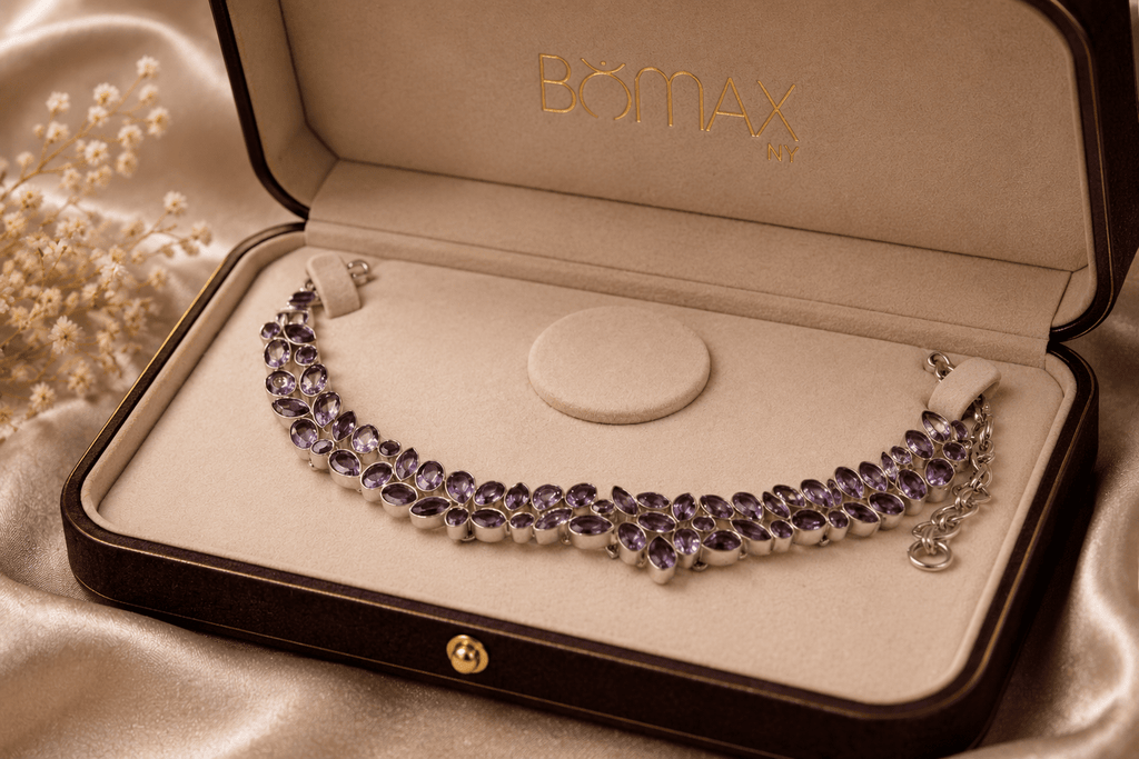Amethyst Teardrop Statement Necklace