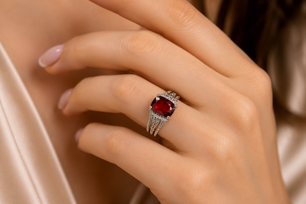 Scarlet Luxe Garnet Ring