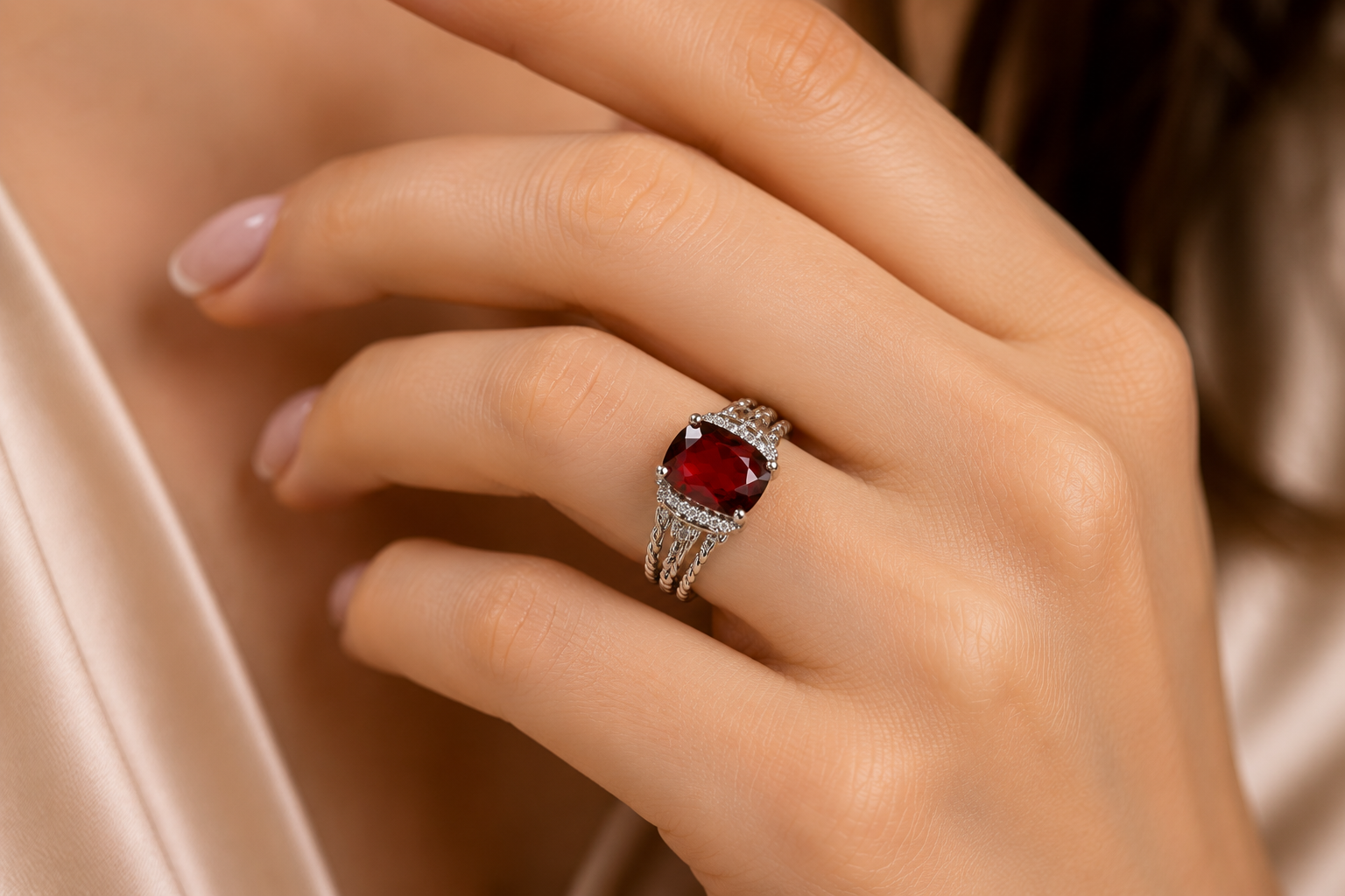 Scarlet Luxe Garnet Ring
