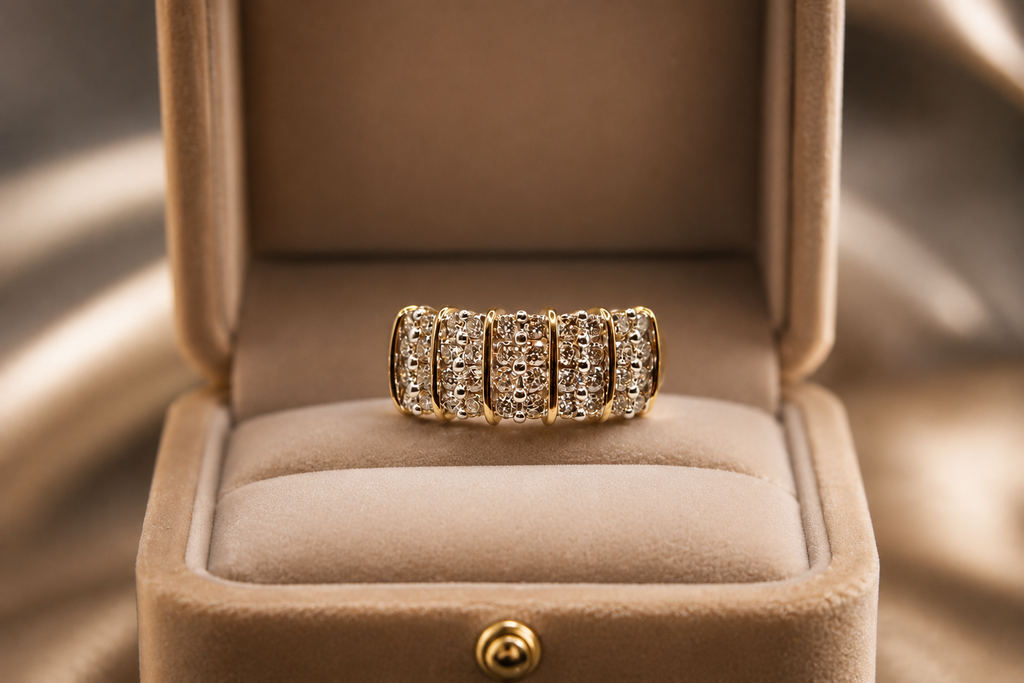 Two-Tone Diamond Row Ring