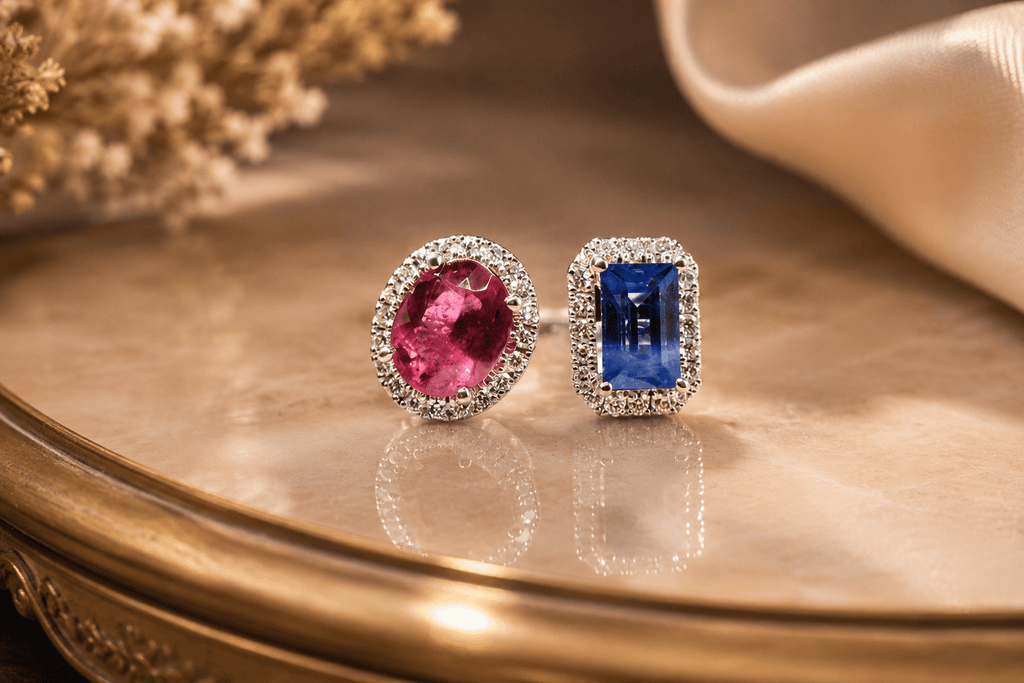 Twilight Duet Sapphire & Tourmaline Ring