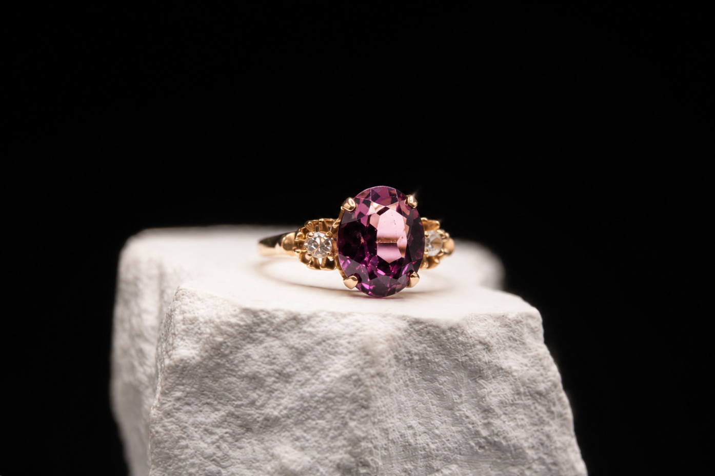 Vintage Amethyst Plum Romance Ring