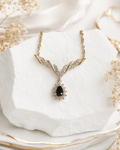 Midnight Elegance Sapphire & Diamond Necklace