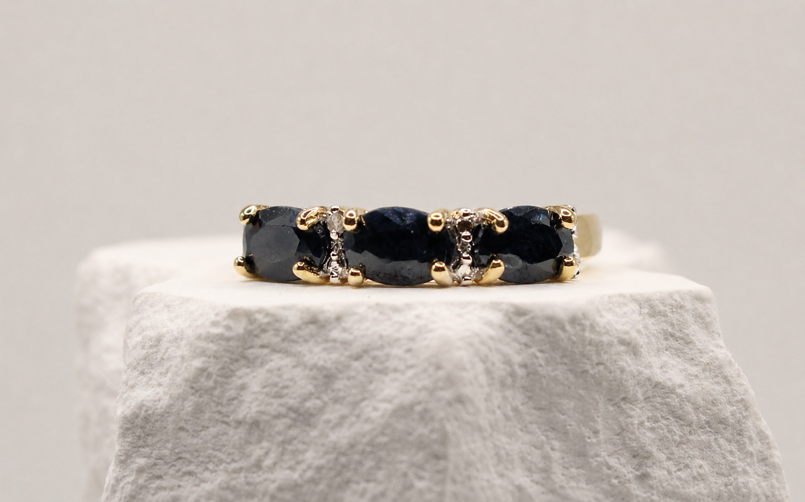 Midnight Sapphire Trilogy Ring